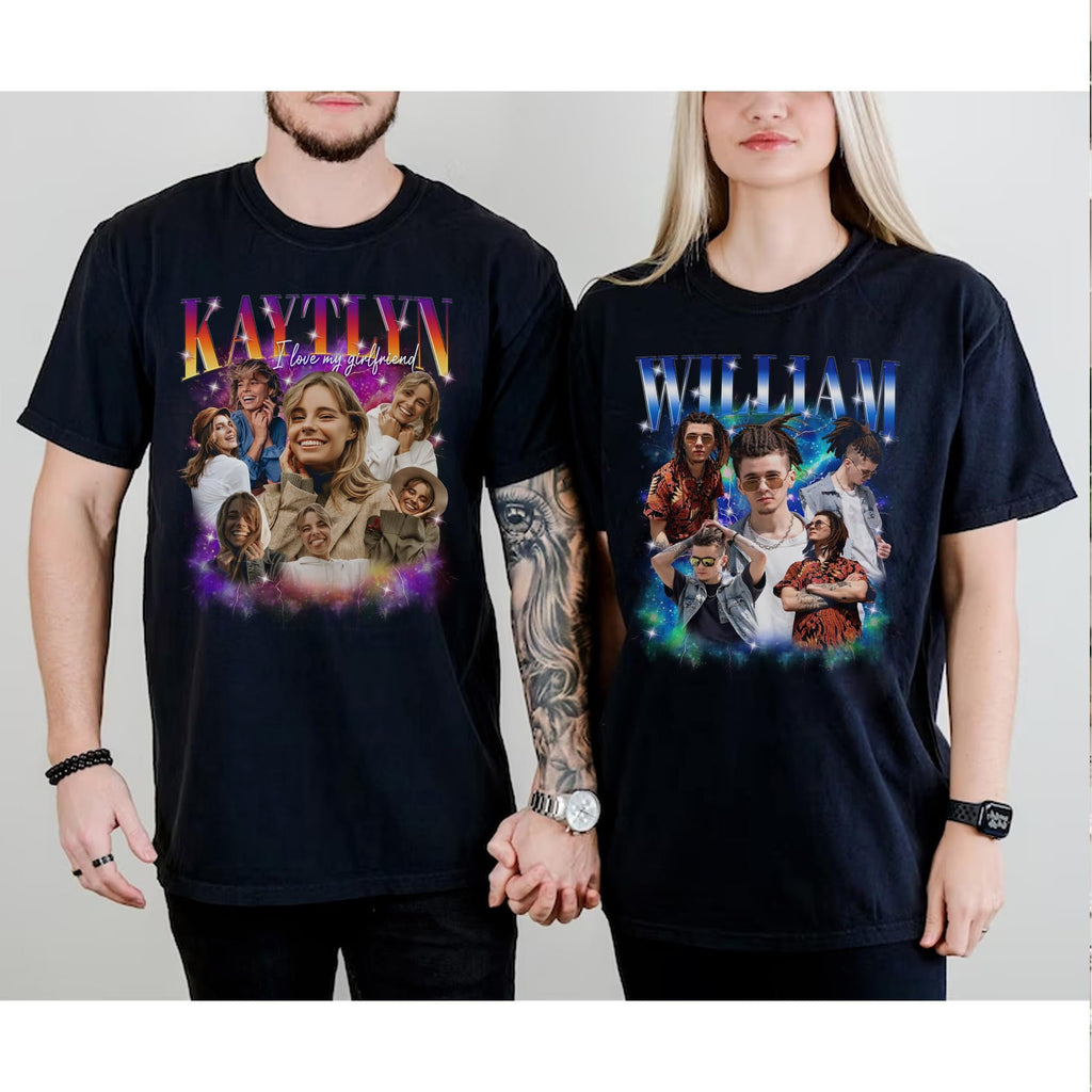 Custom Your Own Rap Tee, Personalized Shirts with your Photo, Custom Photo Shirt for Boyfriend Girlfriend, Custom Vintage Graphic Tshirt
