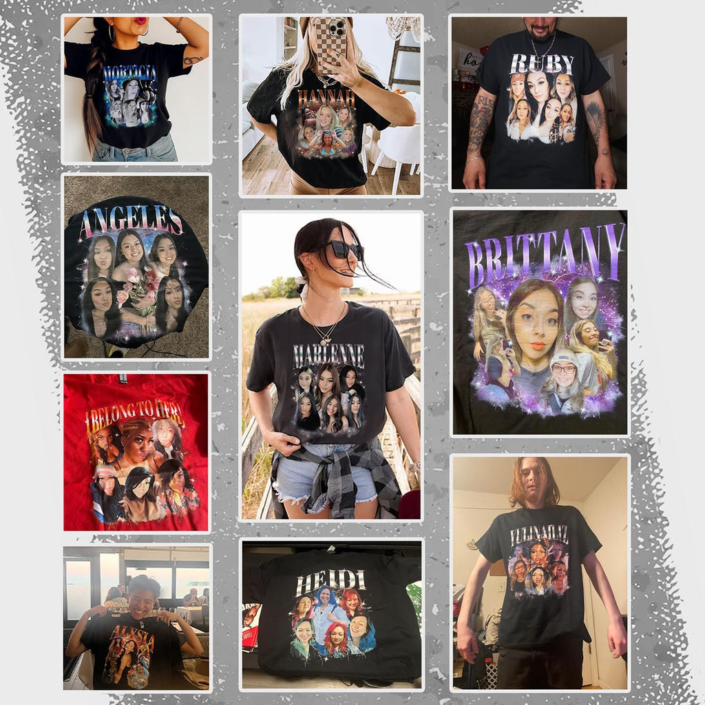 Custom Your Own Rap Tee, Personalized Shirts with your Photo, Custom Photo Shirt for Boyfriend Girlfriend, Custom Vintage Graphic Tshirt