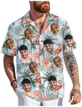 Hawaiian Shirt with Custom Face for Men Women Youth Kid Personalized Hawaiian Gift for Girlfriend Boyfriend Tropical Beach Button Down Shirt