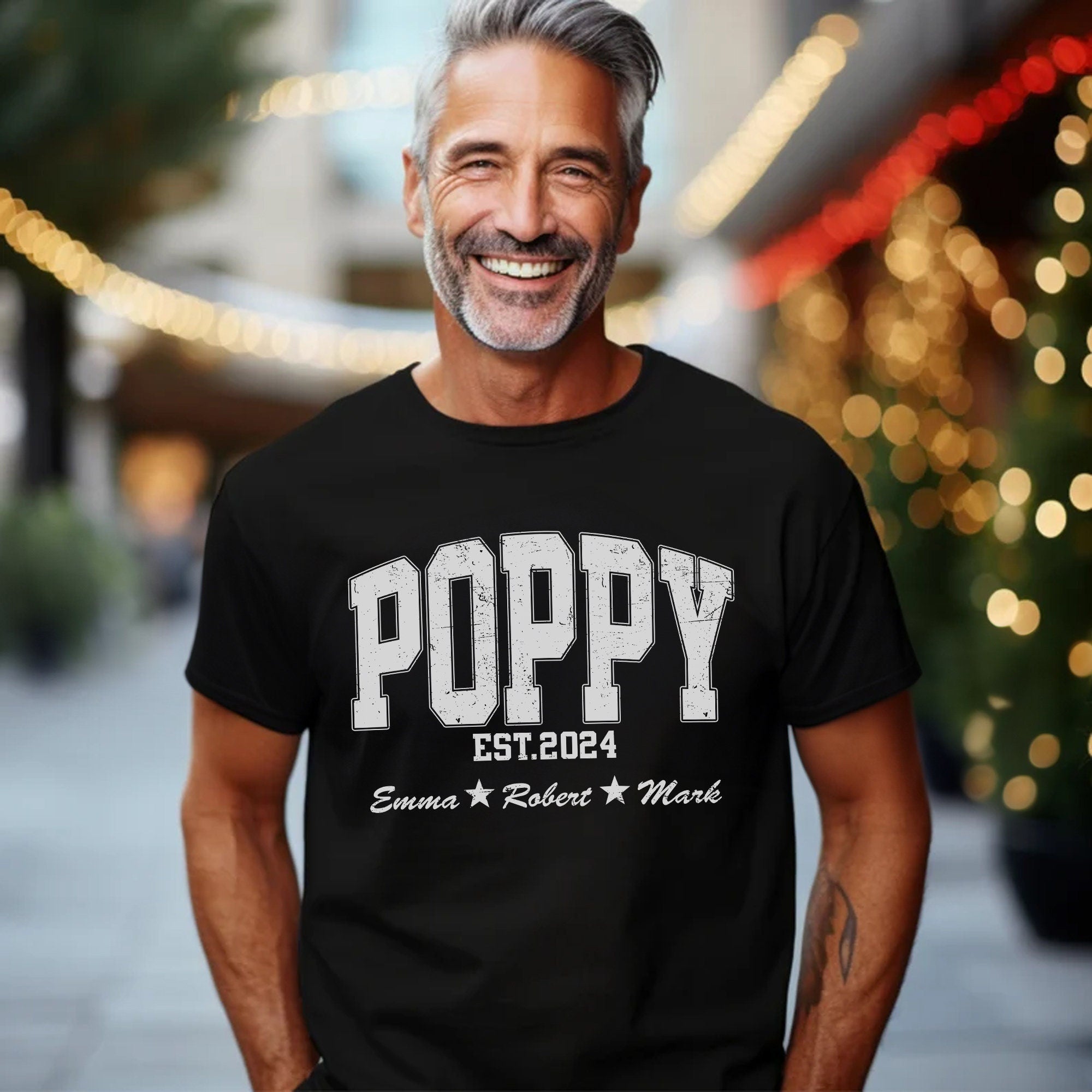 Custom Grandpa Shirt with Kid's Name, Personalized Fathers Day Shirts for Dad Grandpa, Custom Dad Shirt for Men, Grandpa Est 2024 Shirt