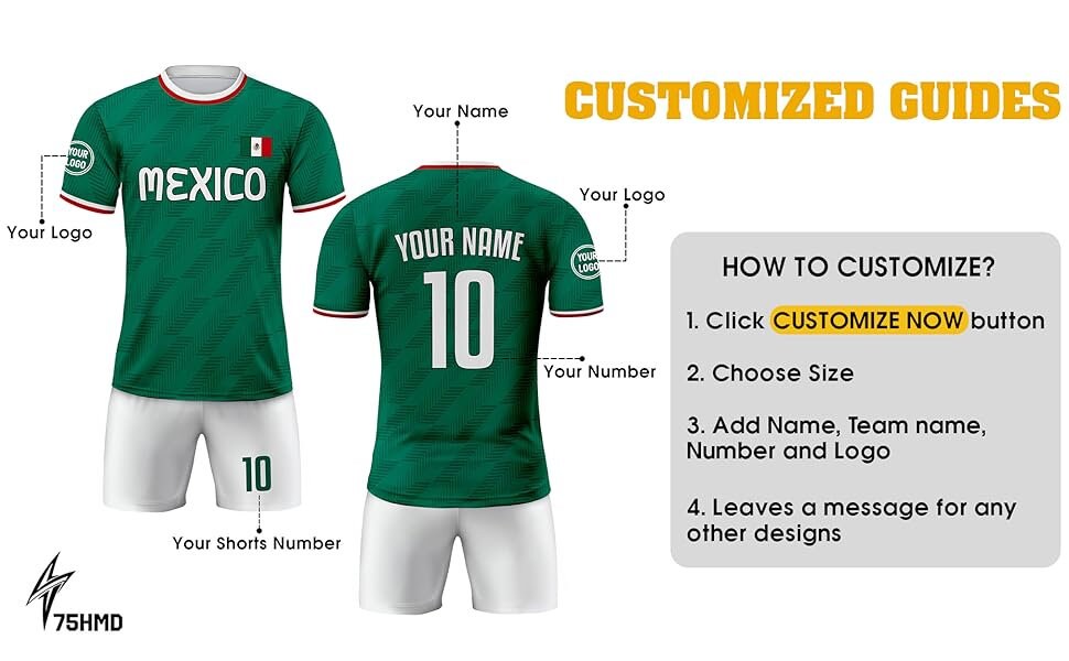 Custom Mexico Soccer Jersey for Men Women Youth Kid Uniform Shirt for Fans Player Personalized Name Number Logo National Soccer Jersey Shirt