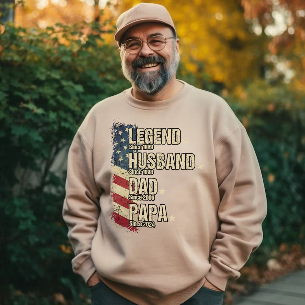 Custom Fist Bump Dad Shirt Vintage Legend Husband Grandpa Shirt for Dad, Custom Legend Husband Dad Shirts, Fathers Day Shirts, New Dad Gift