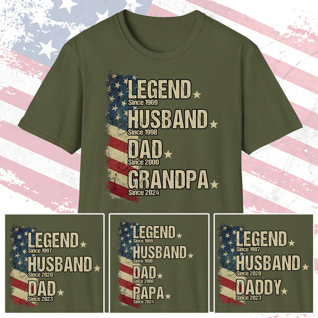 Custom Fist Bump Dad Shirt Vintage Legend Husband Grandpa Shirt for Dad, Custom Legend Husband Dad Shirts, Fathers Day Shirts, New Dad Gift