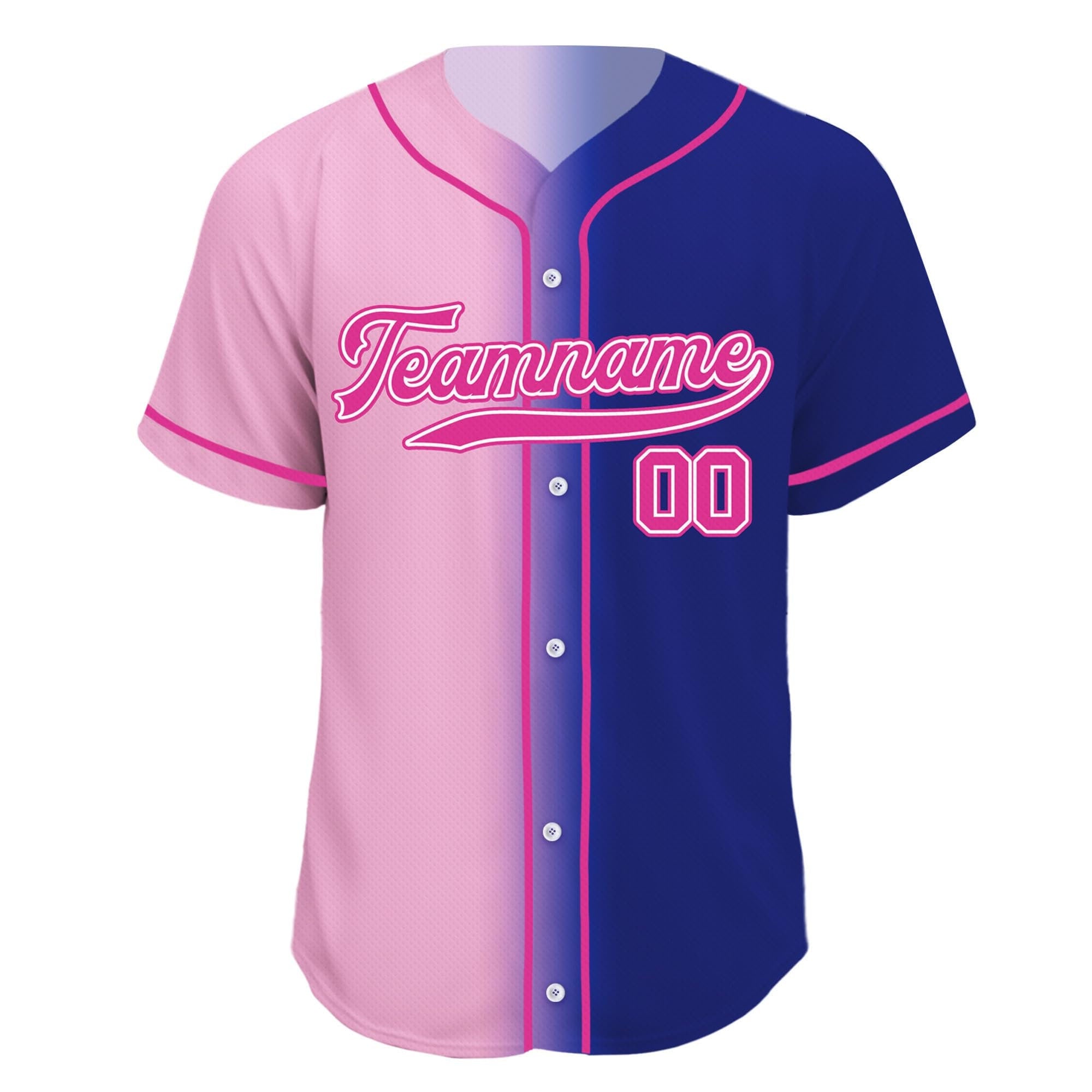 Printed Gradient Custom Baseball Jersey with Team Name Number Jerseys Shirt for Men Women Youth Kid Gifts for Baseball Fans Navy Pink