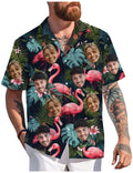Hawaiian Shirt with Custom Face for Men Women Youth Kid Personalized Hawaiian Gift for Girlfriend Boyfriend Tropical Beach Button Down Shirt