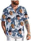 Hawaiian Shirt with Custom Face for Men Women Youth Kid Personalized Hawaiian Gift for Girlfriend Boyfriend Tropical Beach Button Down Shirt