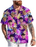 Hawaiian Shirt with Custom Face for Men Women Youth Kid Personalized Hawaiian Gift for Girlfriend Boyfriend Tropical Beach Button Down Shirt
