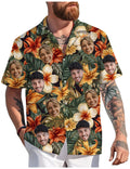 Hawaiian Shirt with Custom Face for Men Women Youth Kid Personalized Hawaiian Gift for Girlfriend Boyfriend Tropical Beach Button Down Shirt