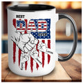 Custom Dad Mugs with Kid's Name, Personalized Mug For Dad on Fathers Day, Best Dad Mug Ideal Gift From Son Daughter, Dad Mug With Kid Hands