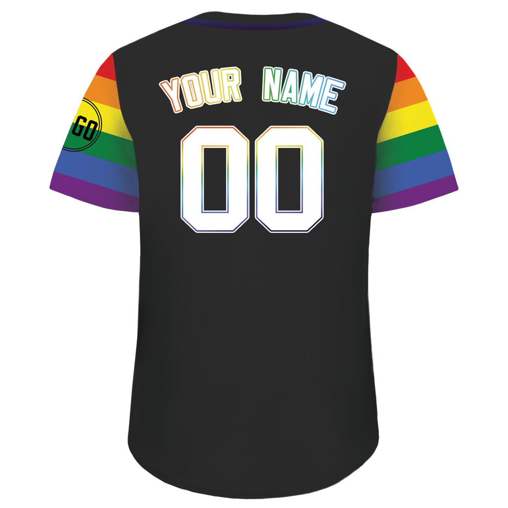 Custom Rainbow LGBTQ Pride Month Baseball Shirt, Custom Name Rainbow Pride Jersey for LGBT Lovers, Personalized LGBT Team Baseball Jersey