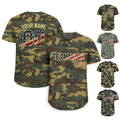 Personalized Camo Baseball Jersey, Custom Jerseys Shirt for Men Women, Gifts for Veteran Baseball Fans Camouflage Button Down Jersey Shirt