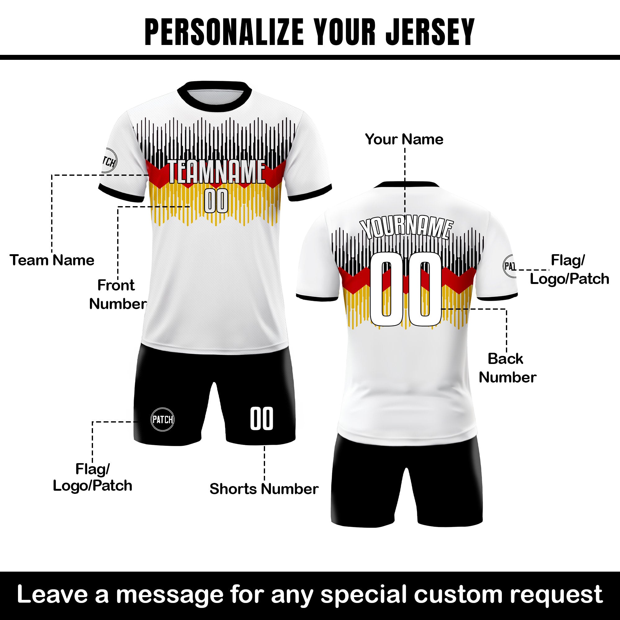 Custom Germany Soccer Jersey for Men Women Youth Kid Shirt for Fans Player, Personalized Name Number Logo, National Soccer Jersey Kid Shirt