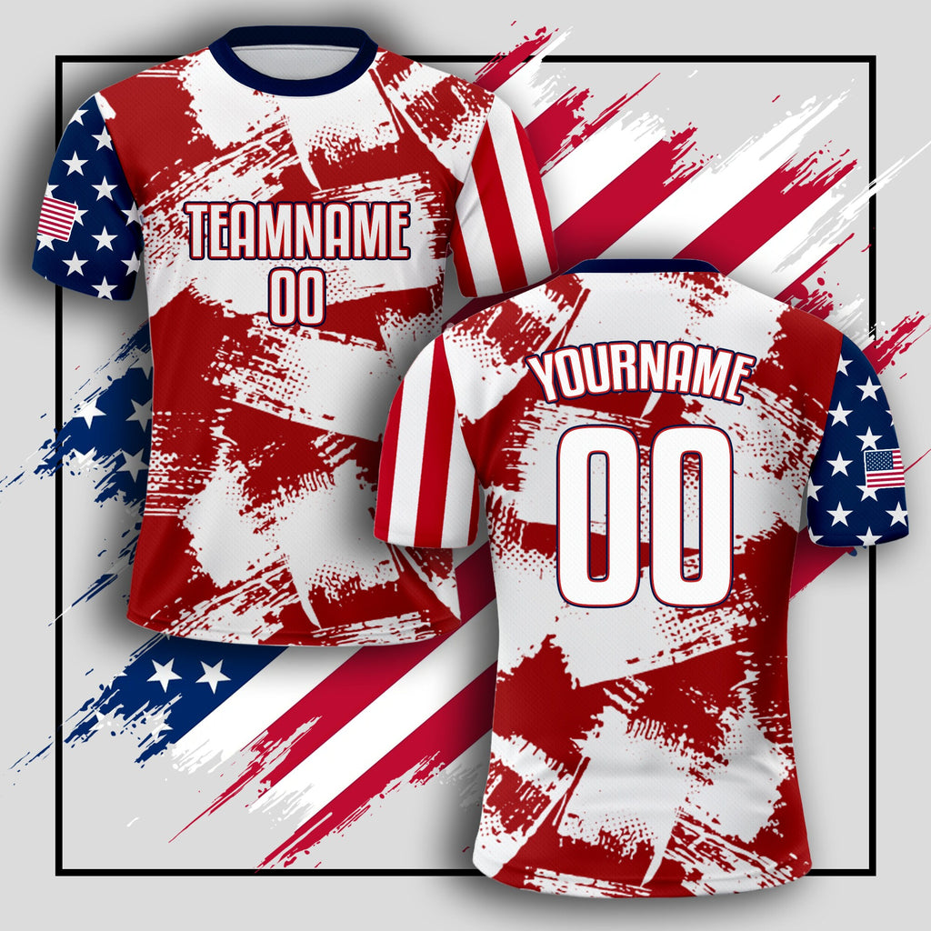 Custom USA Soccer Jersey for Men Women Youth Kid Shirt for Fans Player, Personalized Name Number Logo Jersey Uniform, National Soccer Jersey
