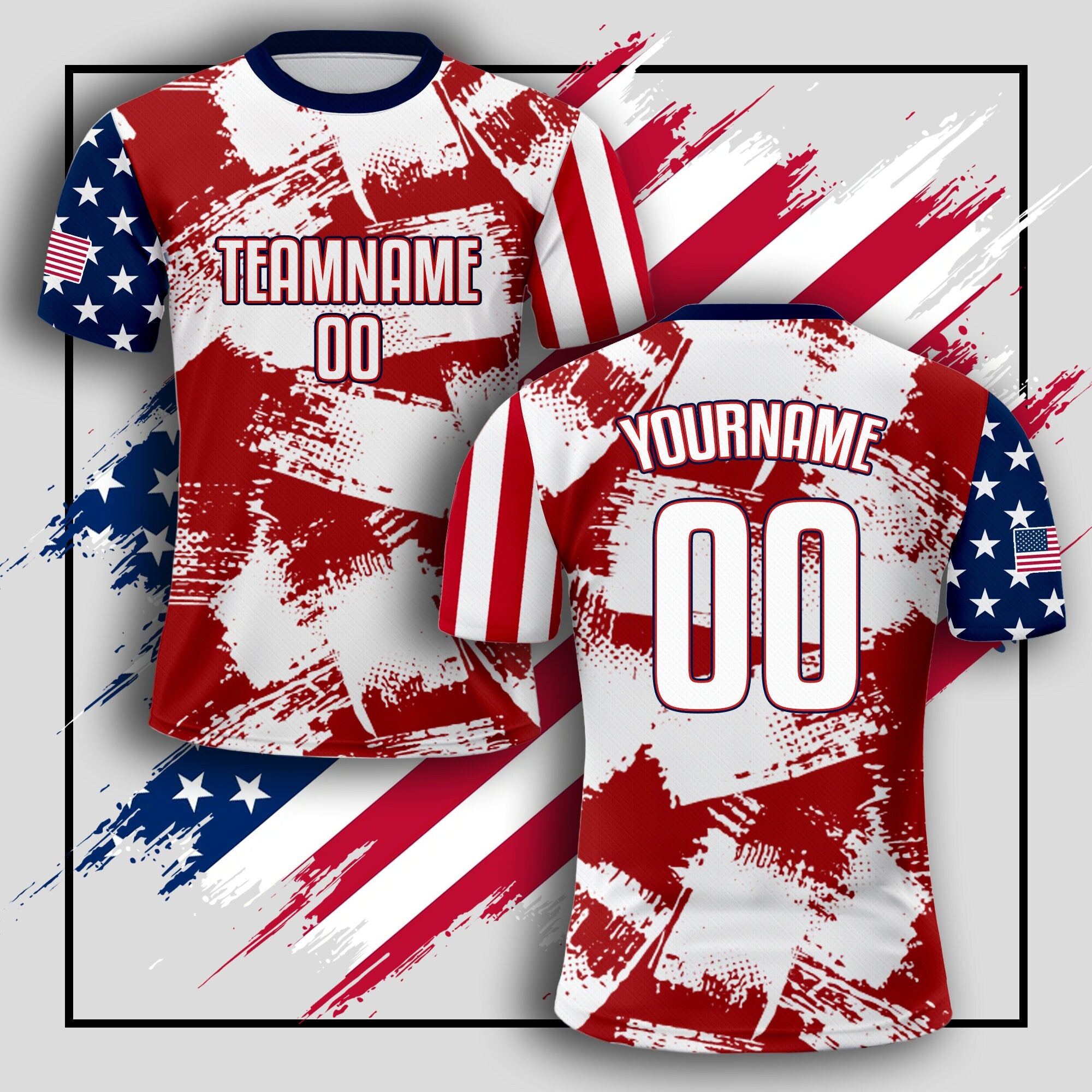 Custom USA Soccer Jersey for Men Women Youth Kid Shirt for Fans Player, Personalized Name Number Logo Jersey Uniform, National Soccer Jersey