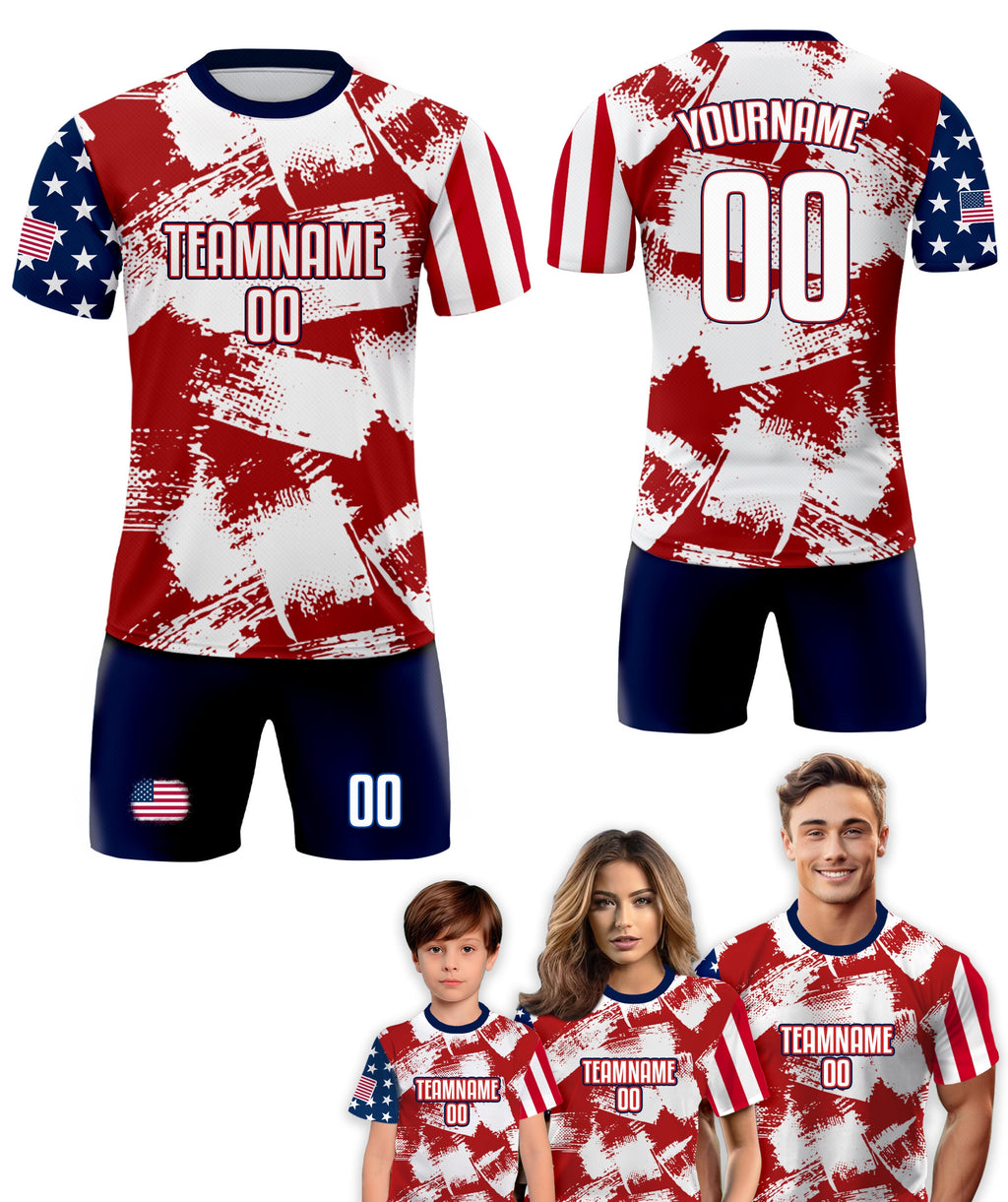 Custom USA Soccer Jersey for Men Women Youth Kid Shirt for Fans Player, Personalized Name Number Logo Jersey Uniform, National Soccer Jersey