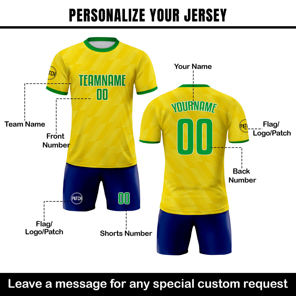 Custom Brazil Soccer Jersey for Men Women Youth Kid Shirt for Fans Player, Personalized Name Number Logo National Team Soccer Jersey for Kid