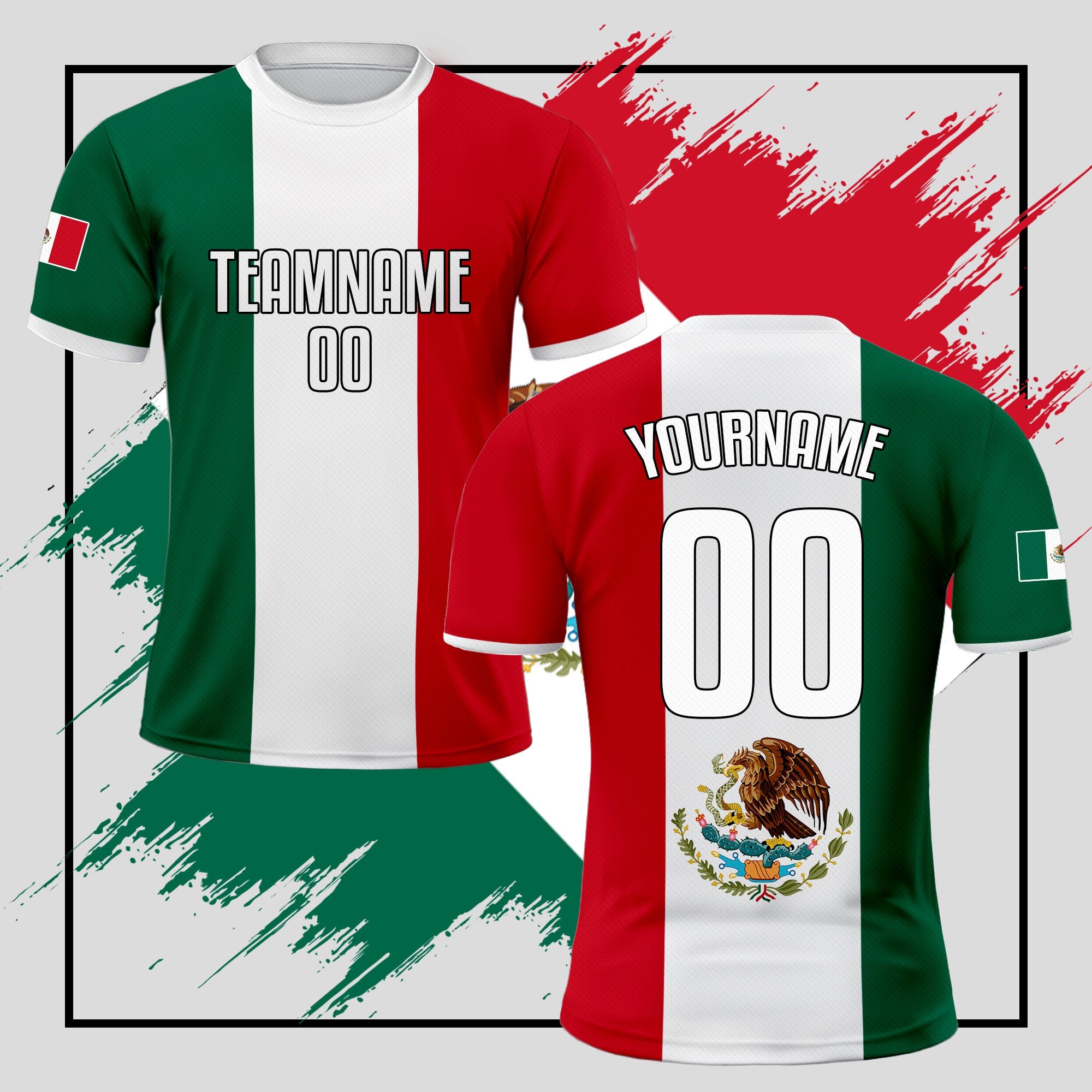 Custom Mexico Soccer Jersey for Men Women Youth Kid Uniform Shirt for Fans Player Personalized Name Number Logo National Soccer Jersey Shirt
