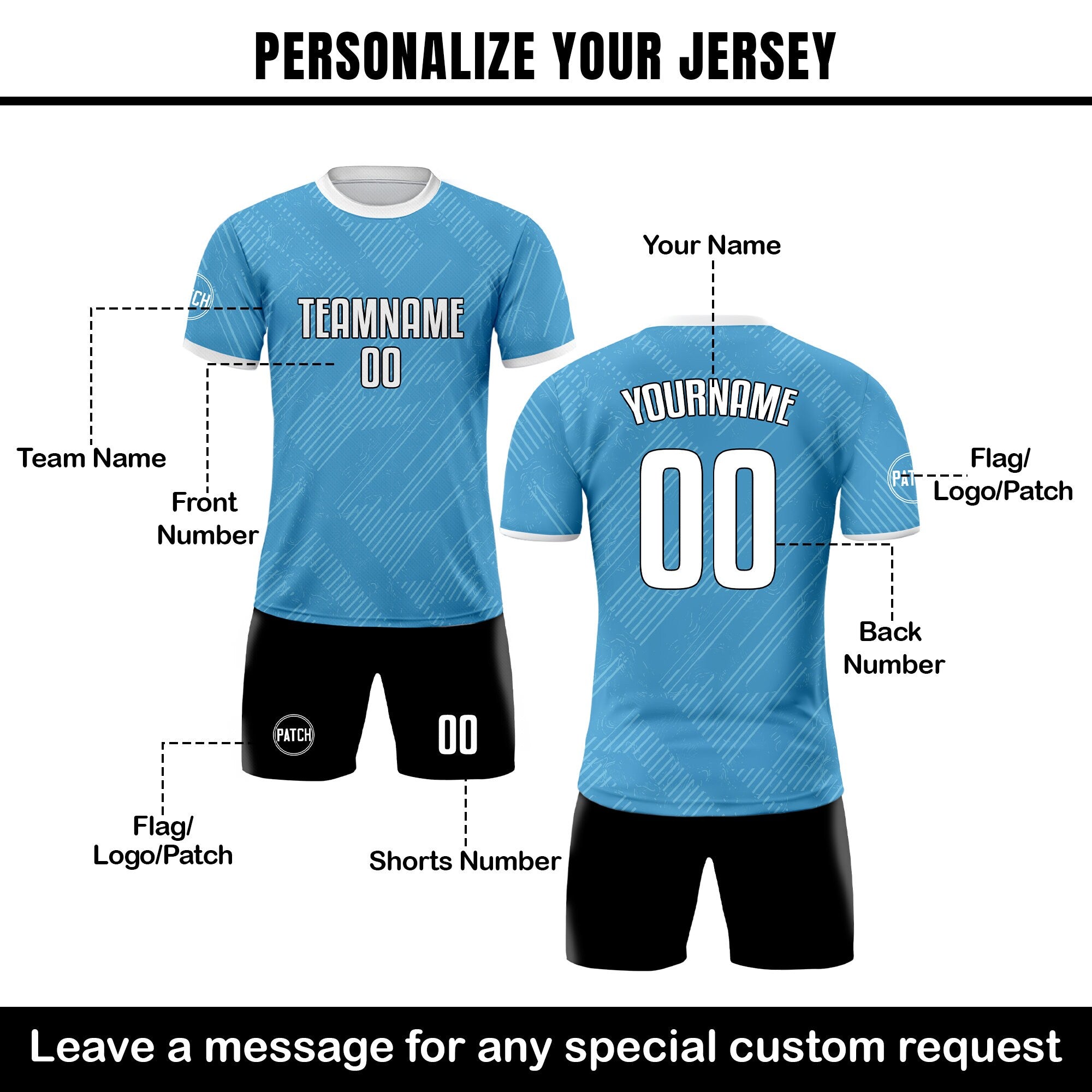 Custom Uruguay Soccer Jersey for Men Women Youth Kid Uniform Shirt for Fans Player Personalized Name Number Logo National Team Soccer Jersey
