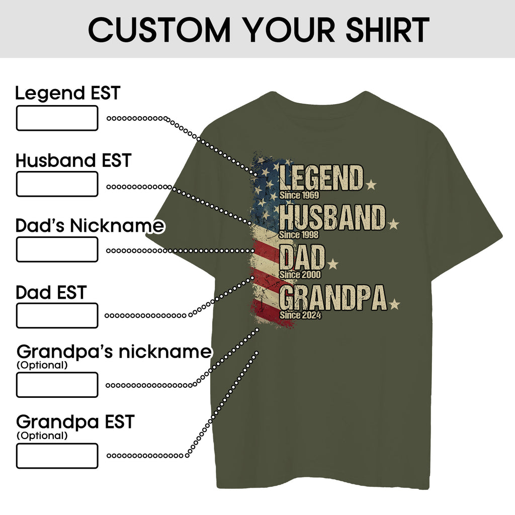 Custom Fist Bump Dad Shirt Vintage Legend Husband Grandpa Shirt for Dad, Custom Legend Husband Dad Shirts, Fathers Day Shirts, New Dad Gift