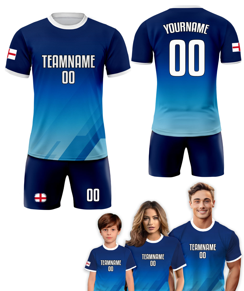 Custom England Soccer Jersey for Men Women Youth Kid Uniform Shirt for Fan Player, Personalized Name Number Logo National Team Soccer Jersey