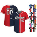 Custom Baseball Jersey with Teamname Name Number, Jersey Shirt for Men Women Youth, Personalized Split Button Down Jerseys Printed Navy Red