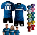 Custom Soccer Jersey for Men Women Youth Kid Team Uniform, Personalized Jersey with Team Name Logo Number, Custom Blue Soccer Jersey Shirt