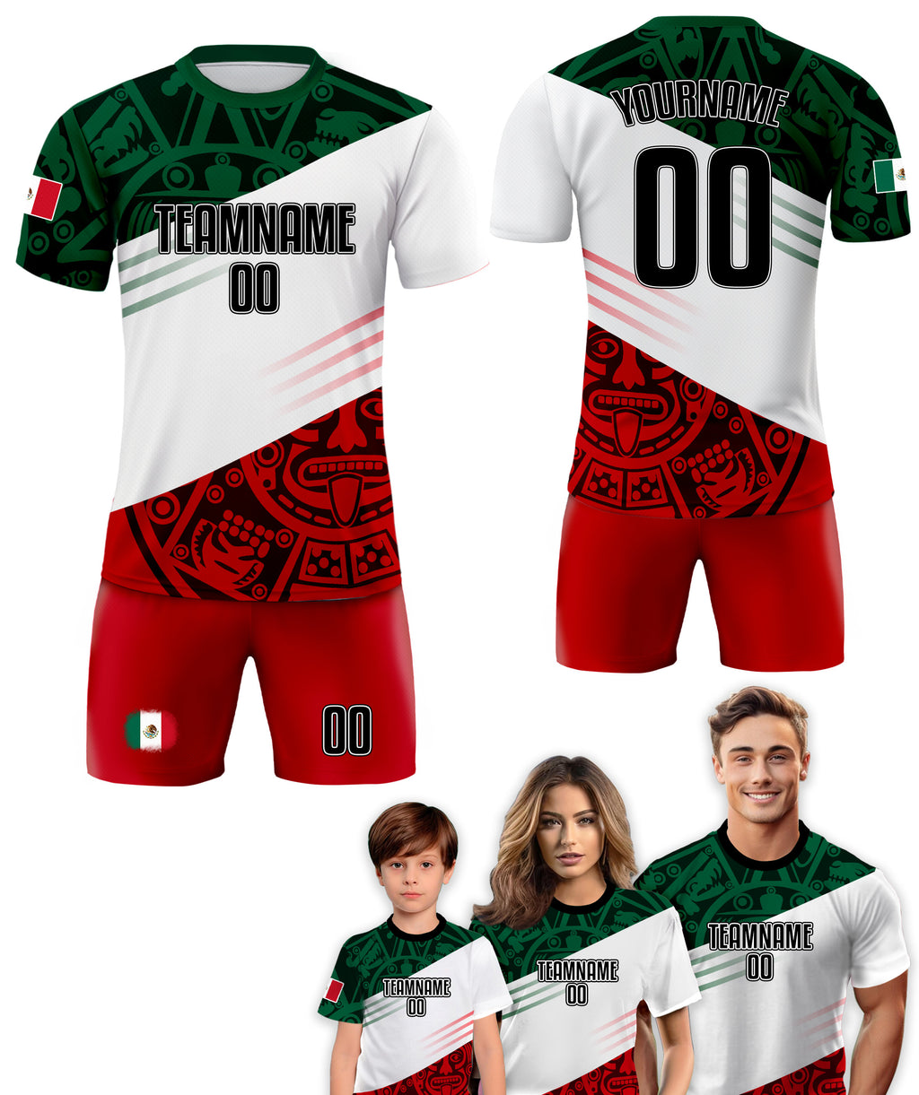 Custom Mexico Soccer Jersey for Men Women Youth Kid Uniform Shirt for Fans Player Personalized Name Number Logo National Team Soccer Jersey