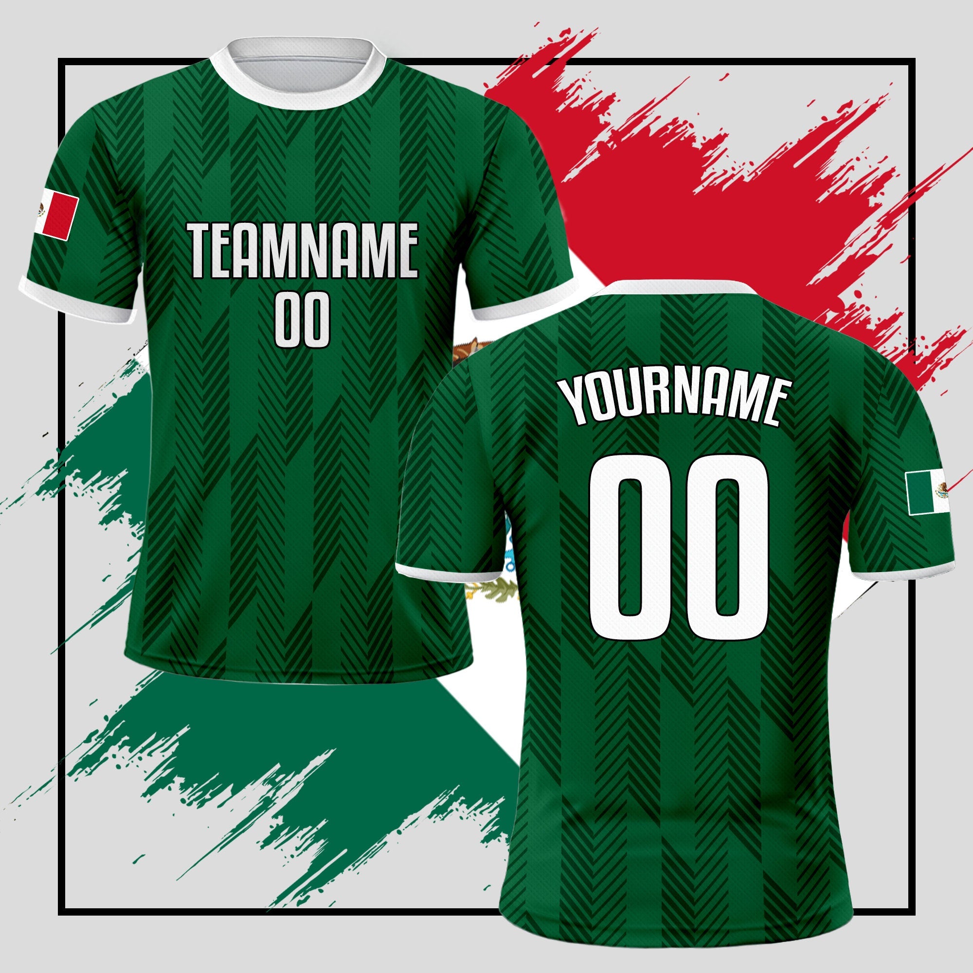 Custom Mexico Soccer Jersey for Men Women Youth Kid Uniform Shirt for Fan Player, Personalized Name Number Logo National Soccer Jersey Shirt