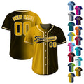 Custom Baseball Jersey Gradient with Teamname Name Number, Custom Jersey Shirt for Men Women Youth Kid, Gift for Baseball Fans Black Yellow