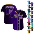 Custom Baseball Jersey Gradient with Teamname Name Number, Custom Jersey Shirt for Men Women Youth Kid, Gift for Baseball Fans Black Purple