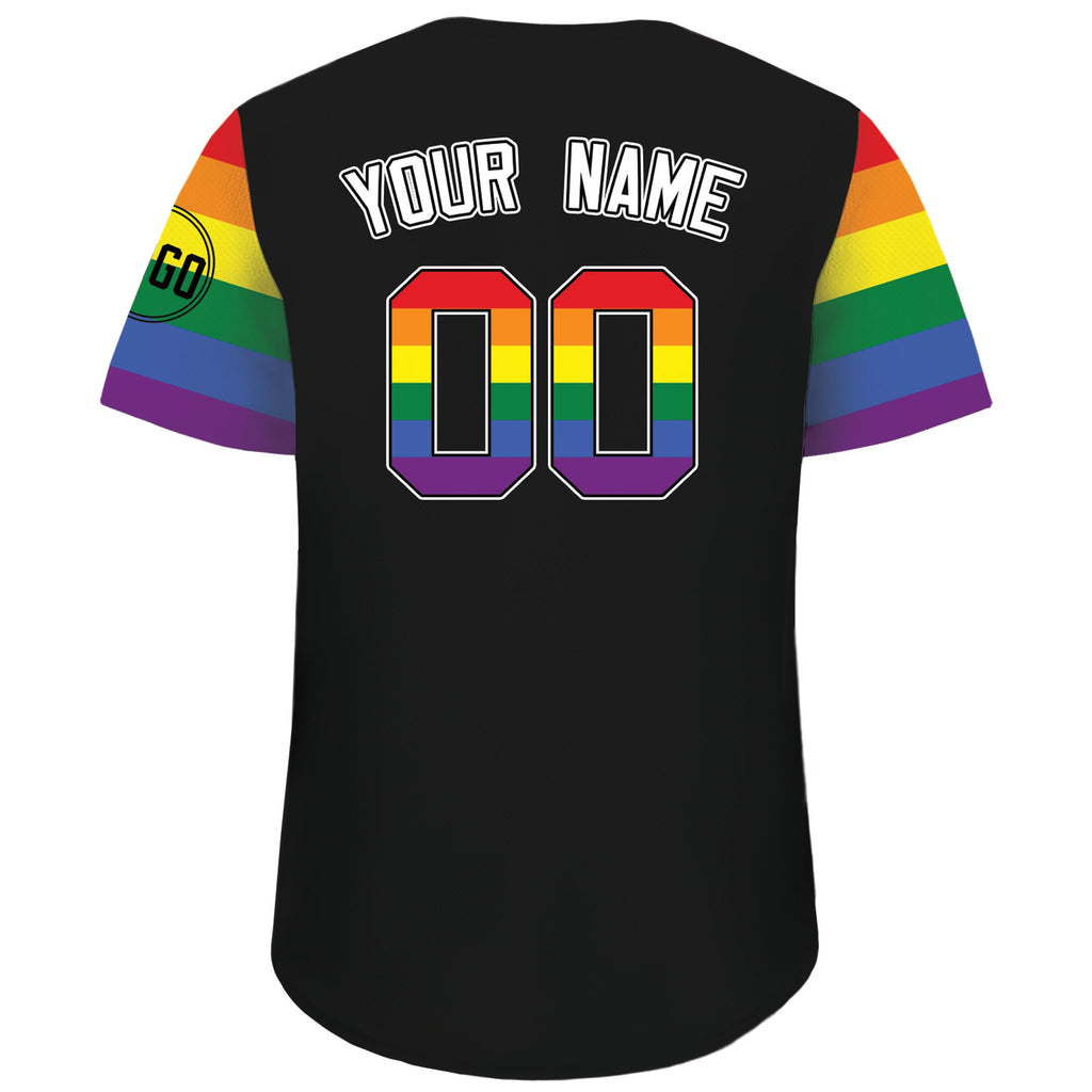 Custom LGBTQ Pride Month Baseball Jersey with Teamname Name Number, Rainbow Pride Jersey for LGBT, Personalized LGBT Team Baseball Jersey