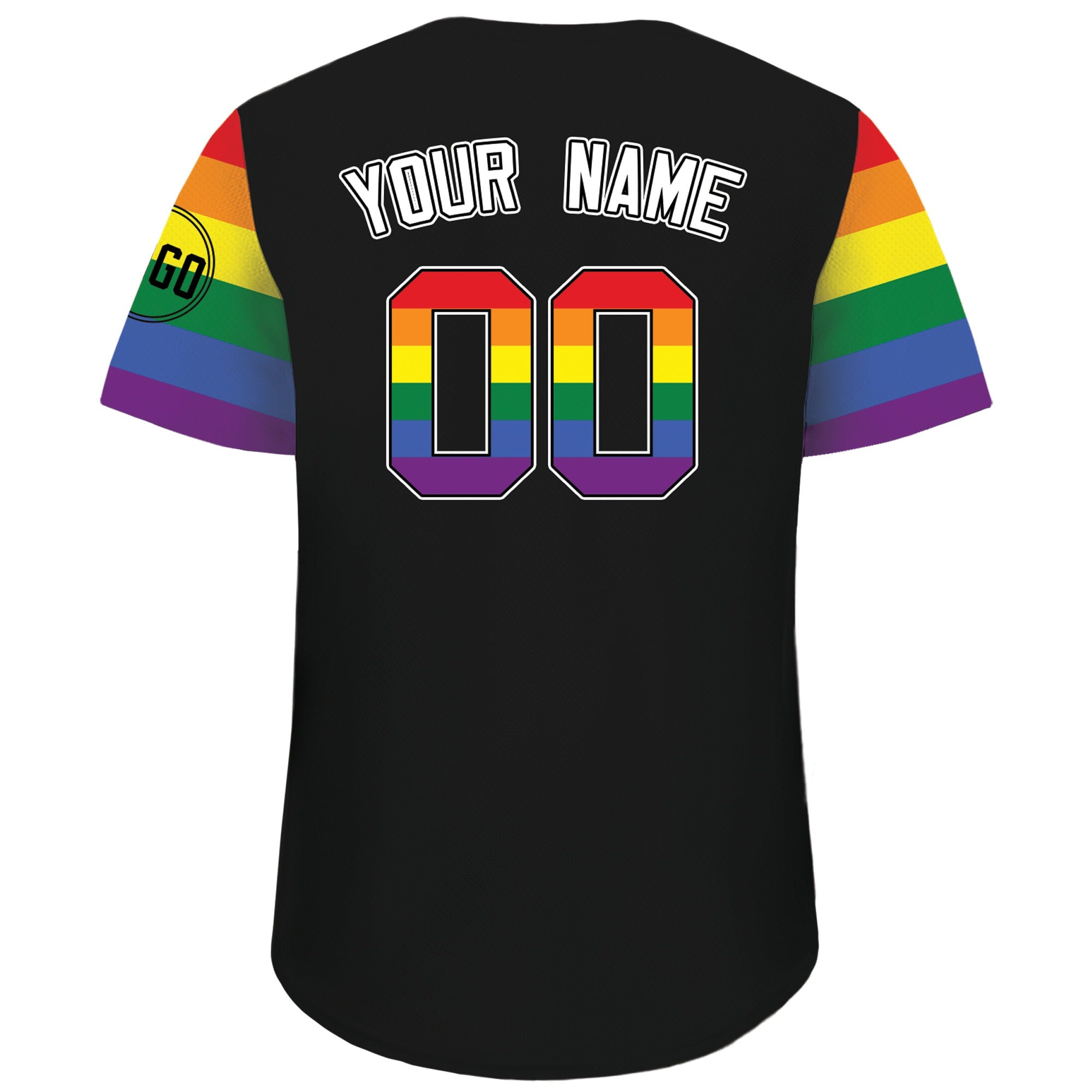 Custom LGBTQ Pride Month Baseball Jersey with Teamname Name Number, Rainbow Pride Jersey for LGBT, Personalized LGBT Team Baseball Jersey