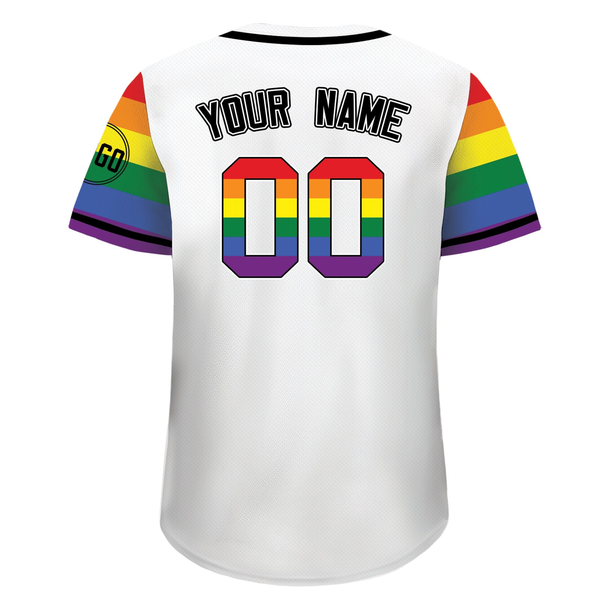 Custom LGBTQ Pride Month Baseball Jersey with Teamname Name Number, Rainbow Pride Jersey for LGBT, Personalized LGBT Team Baseball Jersey