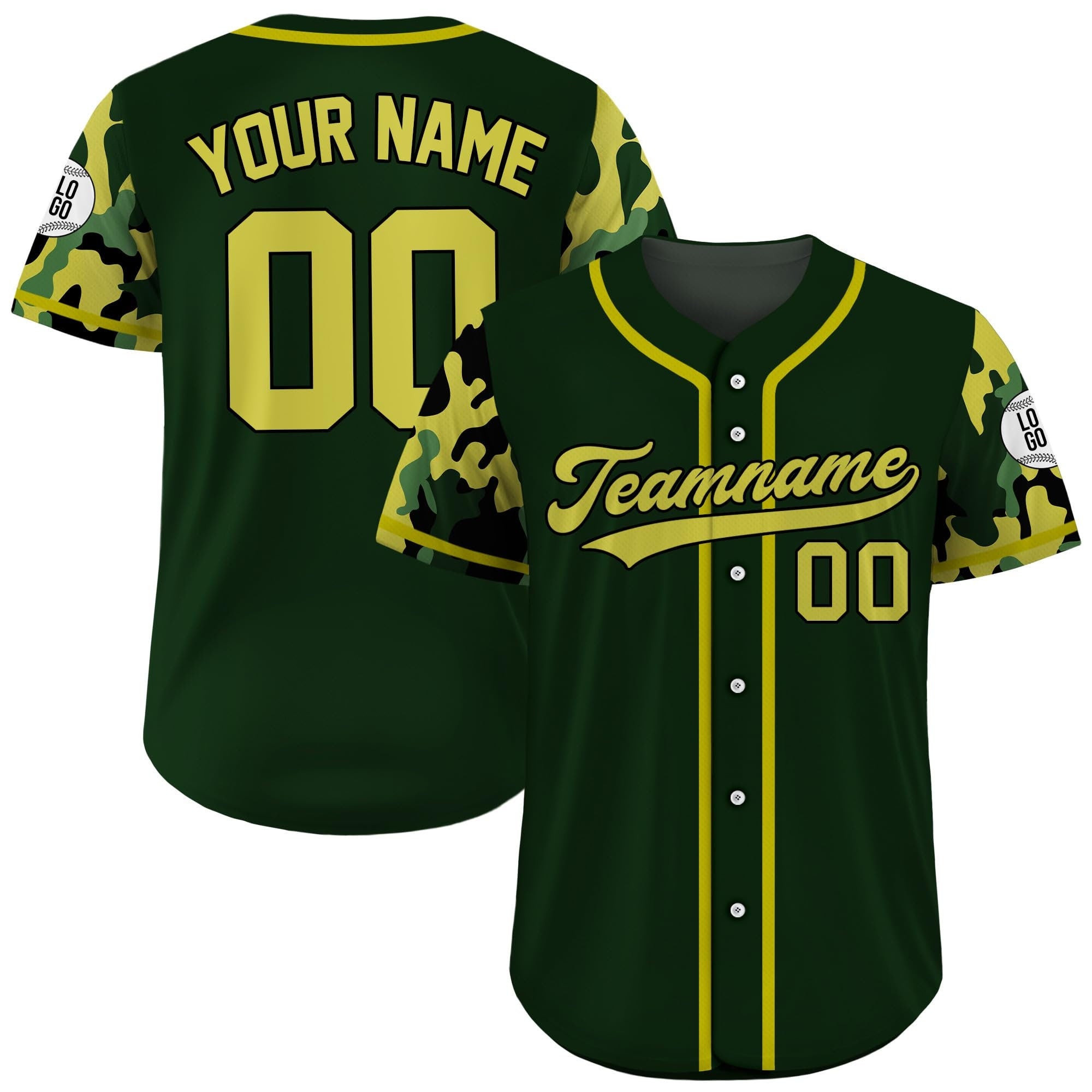 Custom Camouflage Baseball Jersey with Teamname Name Number Logo, Personalized Baseball Jersey For Adult Kid, Camo Baseball Uniform For Fans