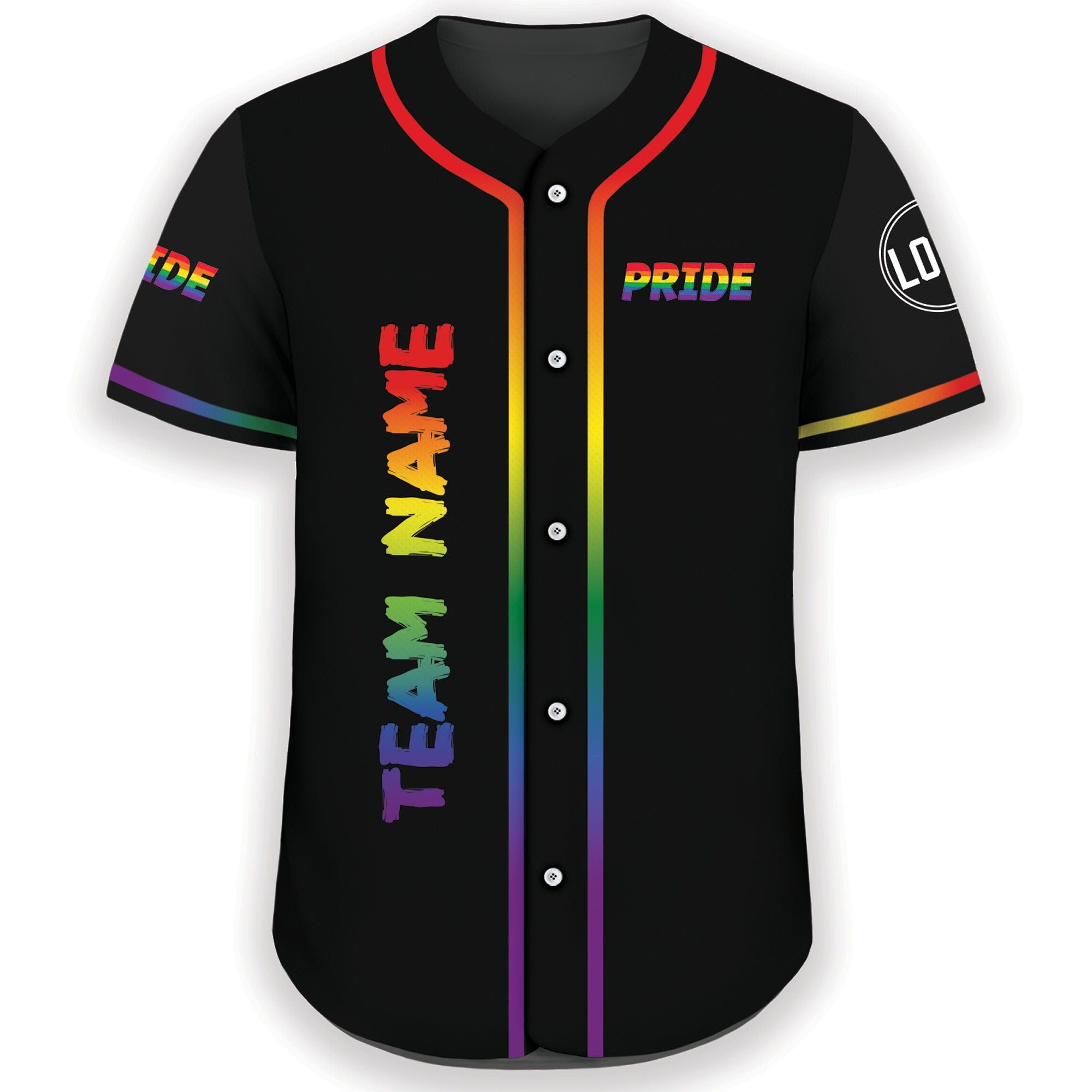 Custom LGBTQ Pride Month Baseball Jersey with Teamname Name Number, Rainbow Pride Jersey for LGBT, Personalized LGBT Team Baseball Jersey