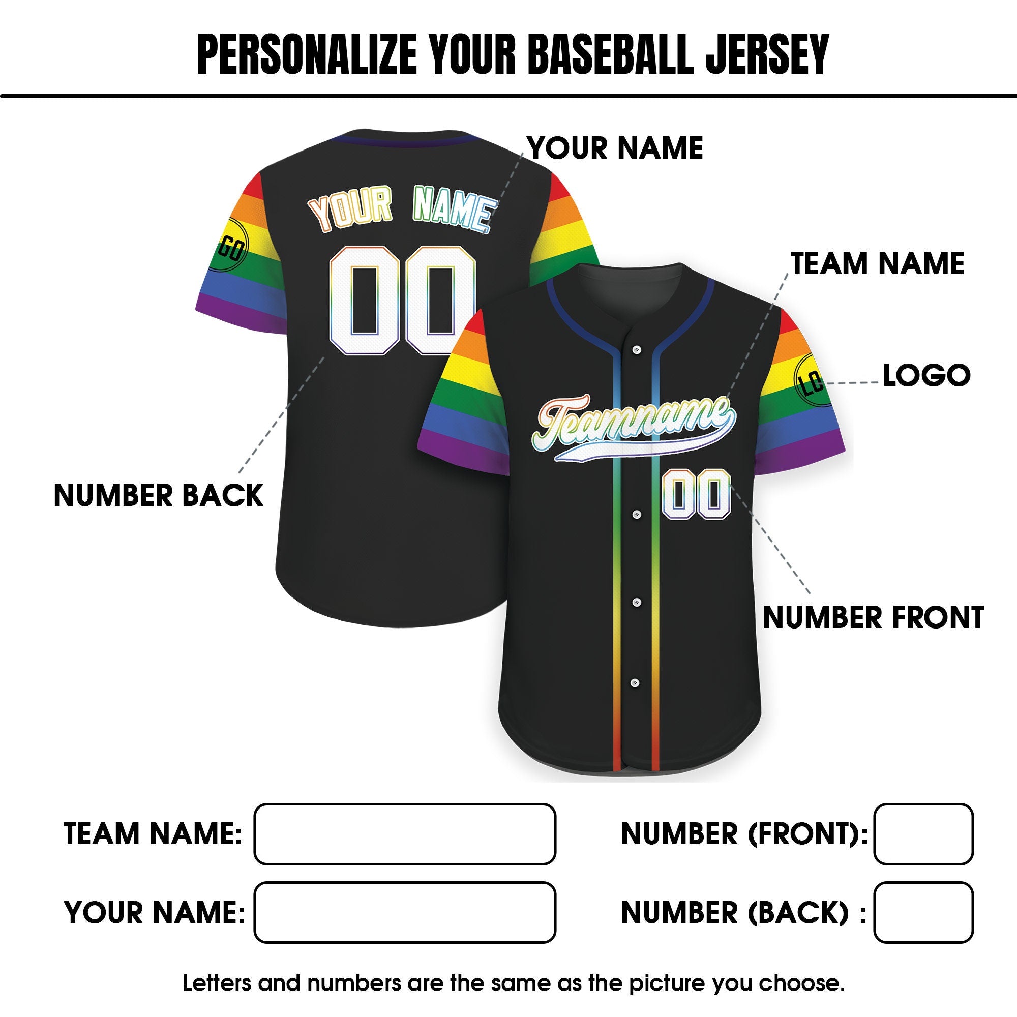 Custom Rainbow LGBTQ Pride Month Baseball Shirt, Custom Name Rainbow Pride Jersey for LGBT Lovers, Personalized LGBT Team Baseball Jersey