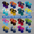Custom Gradient Baseball Jersey, Custom Team Name Number Logo Shirt, Personalized Baseball Jersey For Adult Kid, Gradient Baseball Uniform