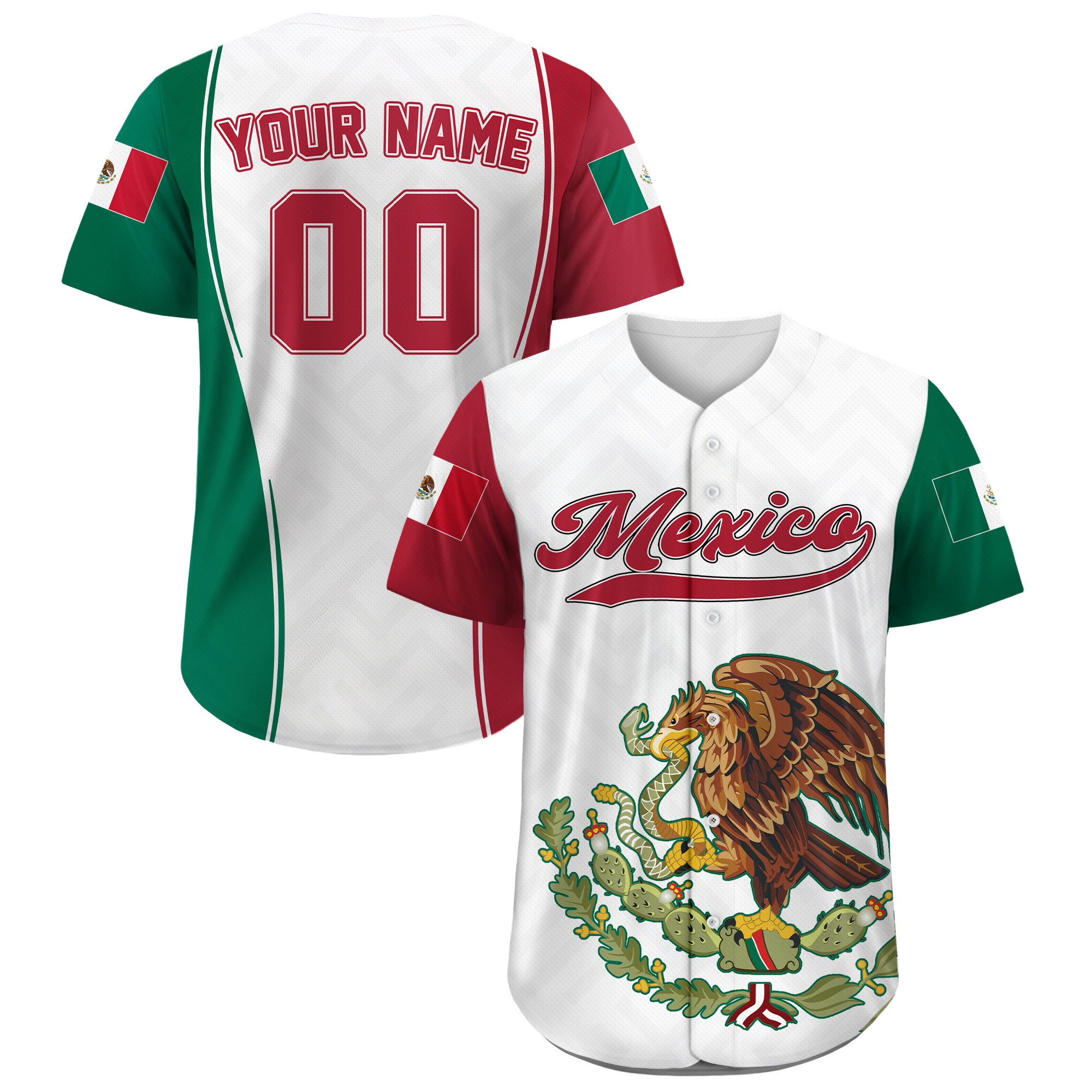 Personalization Mexico Baseball Jersey, Custom Team Name Number Mexican Jersey Shirt for Men Women Youth Kid Game Day Outfit For Mexico Fans