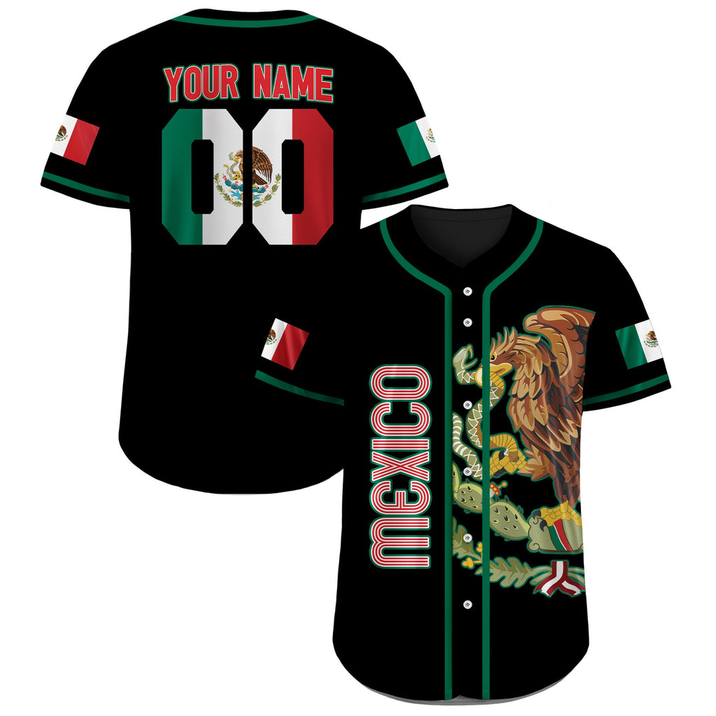 Personalized Baseball Jersey Mexico Custom Team Name Number Mexican Jersey Shirt for Men Women Youth Kid Game Day Outfit For Mexico Fans
