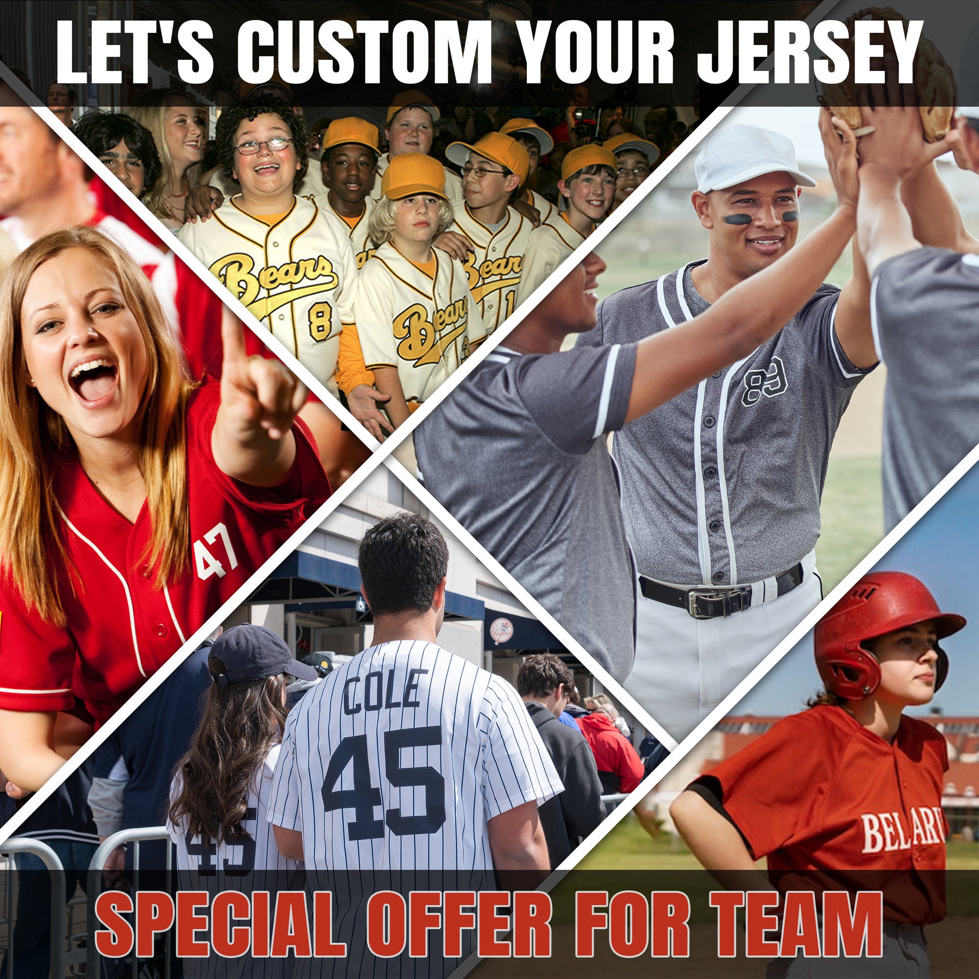 Personalized Team Name Number Logo Baseball Jersey, Custom Jersey for Men Women Youth Kid, Printed Black White Split Jersey Button Down