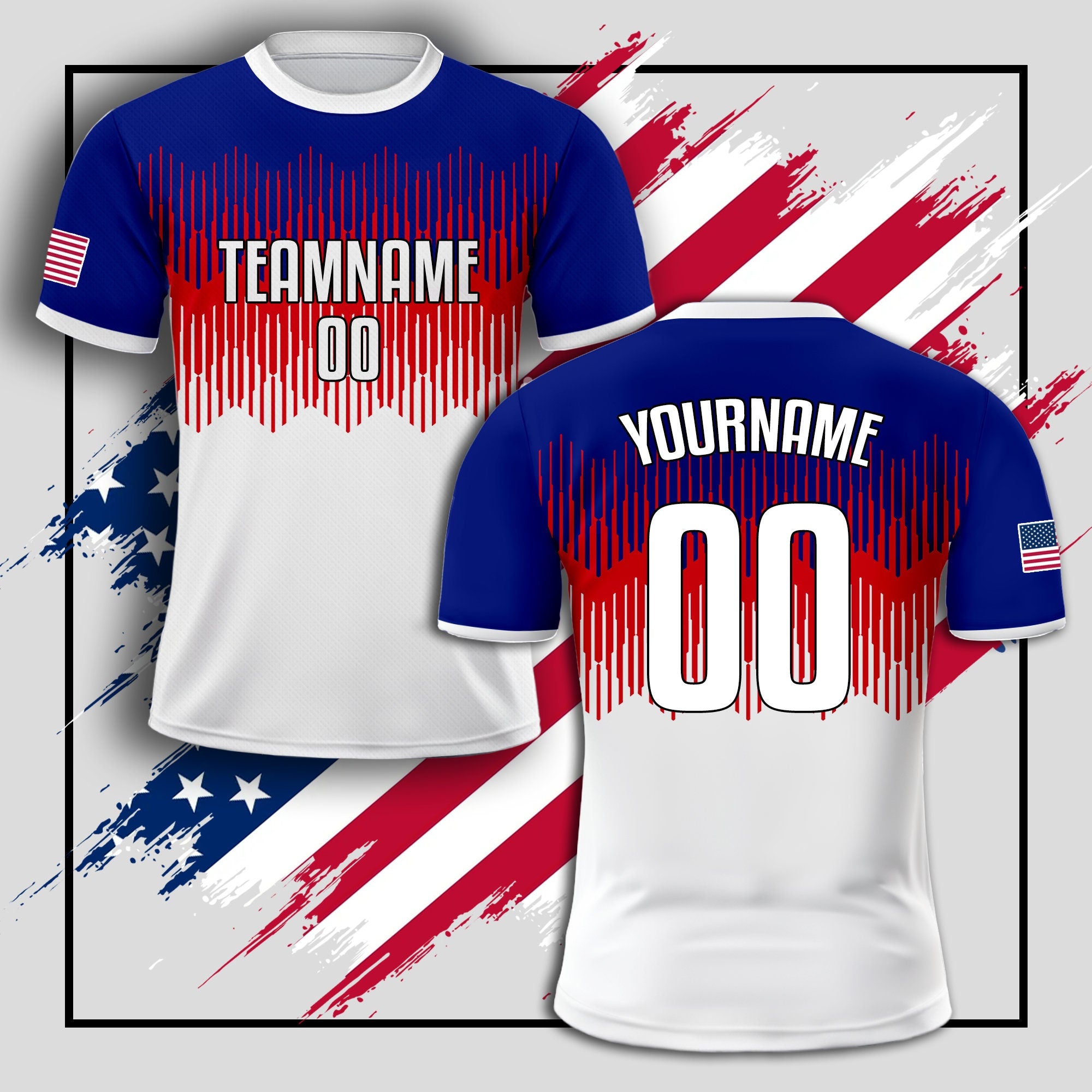 Custom USA Soccer Jersey for Men Women Youth Kid Shirt for Fans Player, Personalized Name Number Logo Jersey Uniform, National Soccer Jersey
