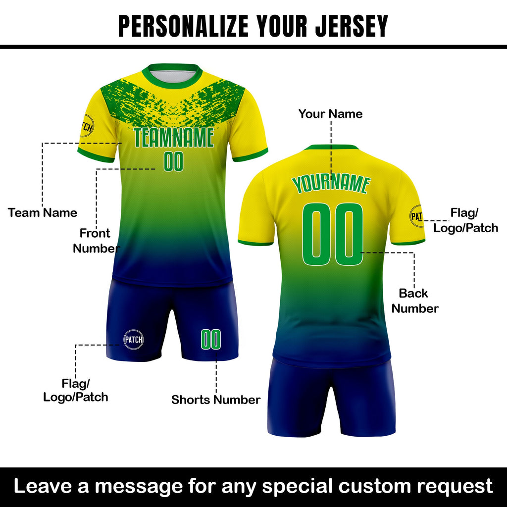 Custom Brazil Soccer Jersey for Men Women Youth Kid Shirt for Fans Player, Personalized Name Number Logo, National Team Soccer Jersey