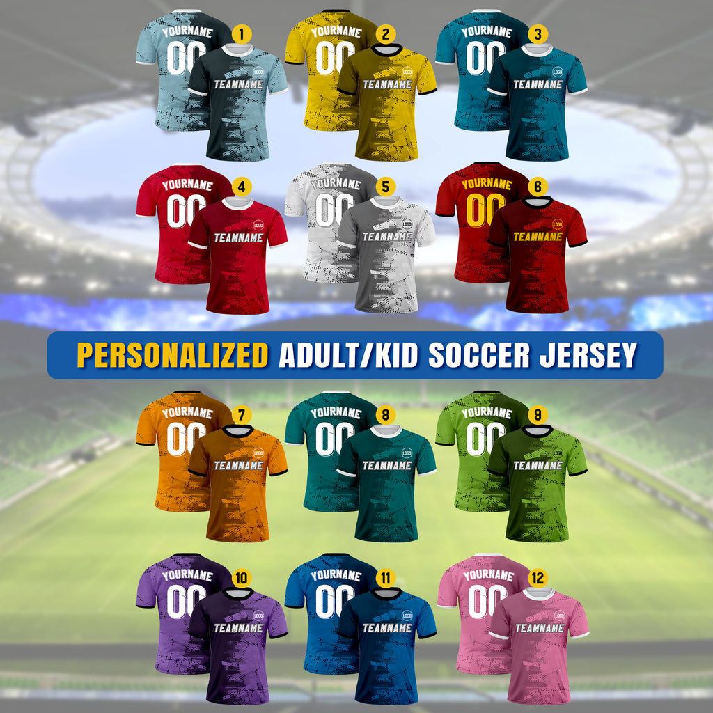Custom Soccer Jersey for Adult Kid Soccer Team Uniform, Personalized Team Name Logo Number Soccer Jersey, Soccer Custom Uniform Sublimation