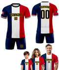 Custom France Soccer Jersey for Men Women Youth Kid Uniform Shirt for Fans Player Personalized Name Number Logo National Team Soccer Jersey