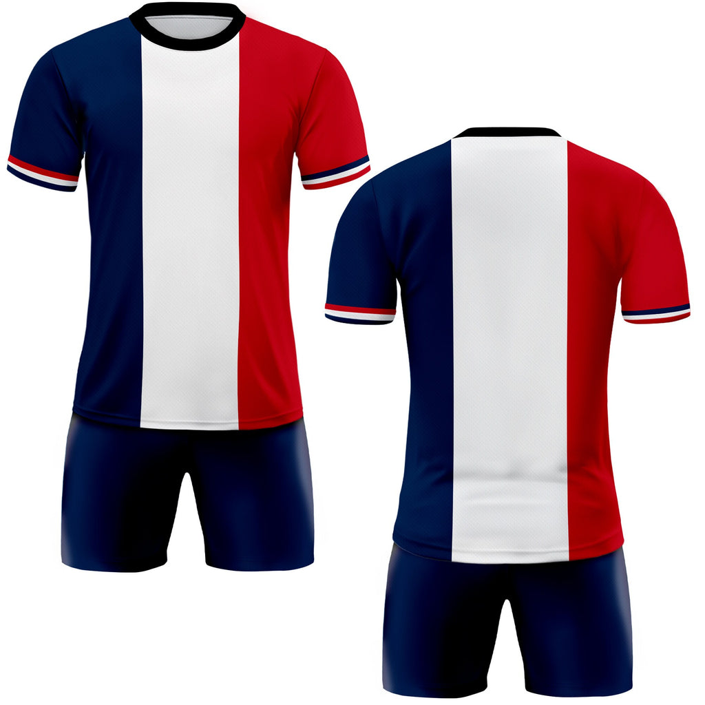 Custom France Soccer Jersey for Men Women Youth Kid Uniform Shirt for Fans Player Personalized Name Number Logo National Team Soccer Jersey