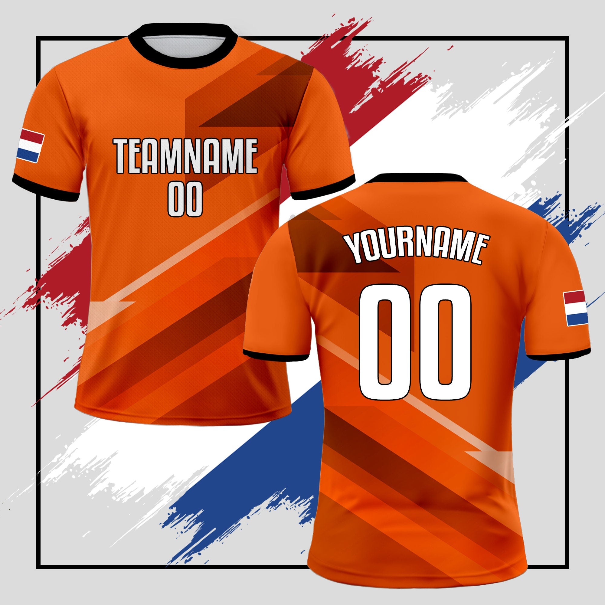 Custom Netherlands Soccer Jersey for Men Women Youth Kid Uniform for Fans Player Personalized Name Number Logo National Team Soccer Jersey