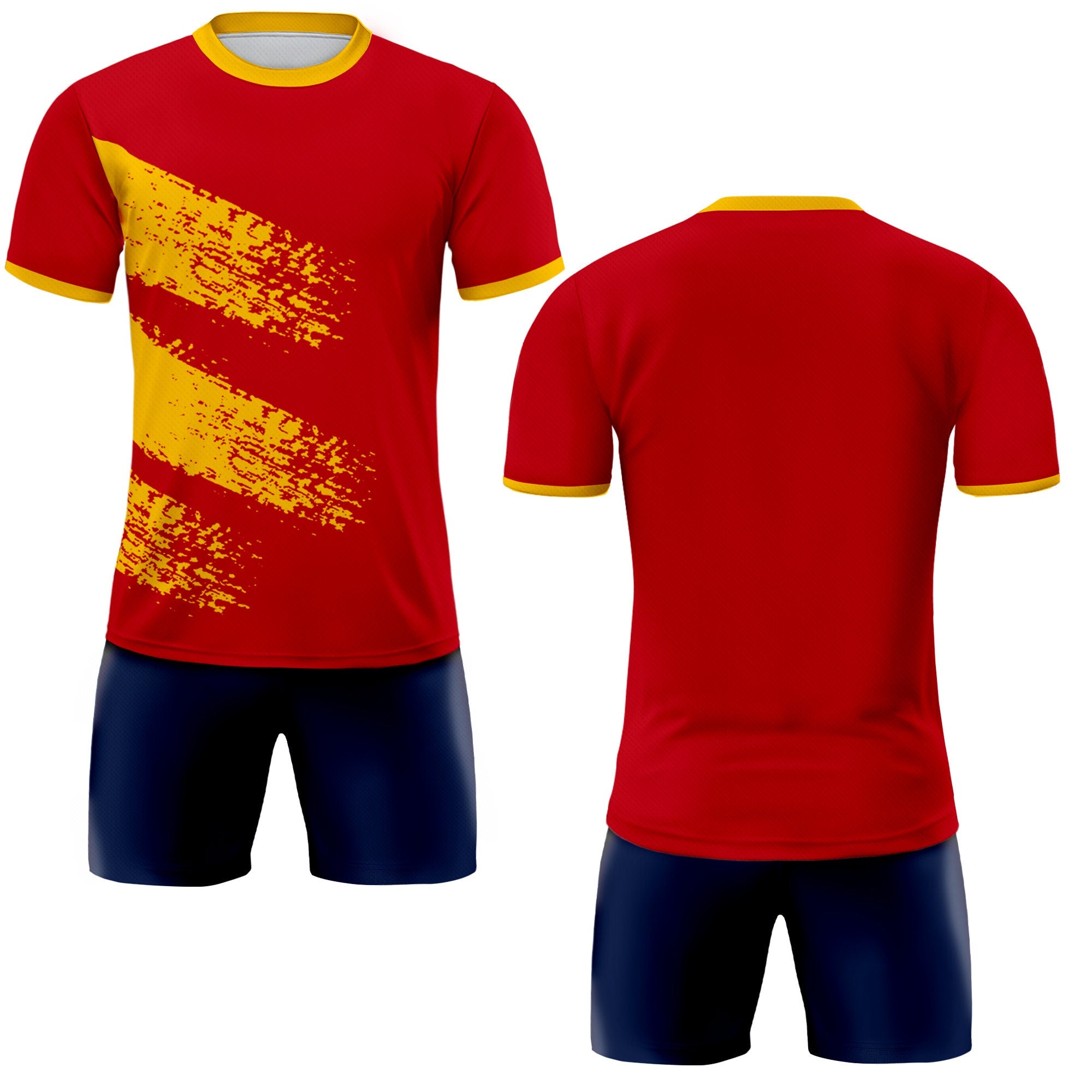 Custom Spain Soccer Jersey for Men Women Youth Kid Uniform Shirt for Fan Player Personalized Name Number Logo National Team Soccer Jersey