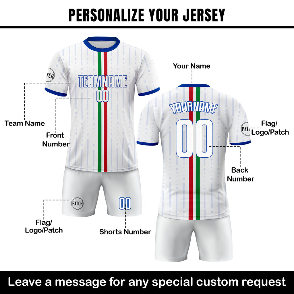 Custom Italia Soccer Jersey for Men Women Youth Kid Uniform Shirt for Fans Player Personalized Name Number Logo Italy Team Soccer Jersey