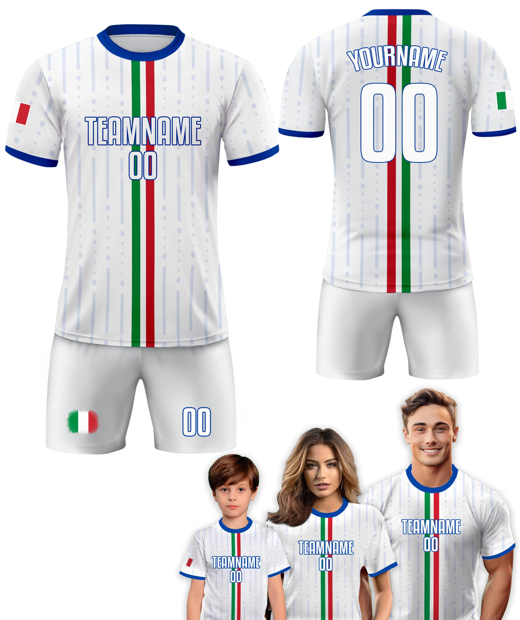 Custom Italia Soccer Jersey for Men Women Youth Kid Uniform Shirt for Fans Player Personalized Name Number Logo Italy Team Soccer Jersey