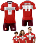 Custom Switzerland Soccer Jersey for Men Women Youth Kid Uniform Shirt for Fan Player Personalized Name Number Logo National Team Jersey